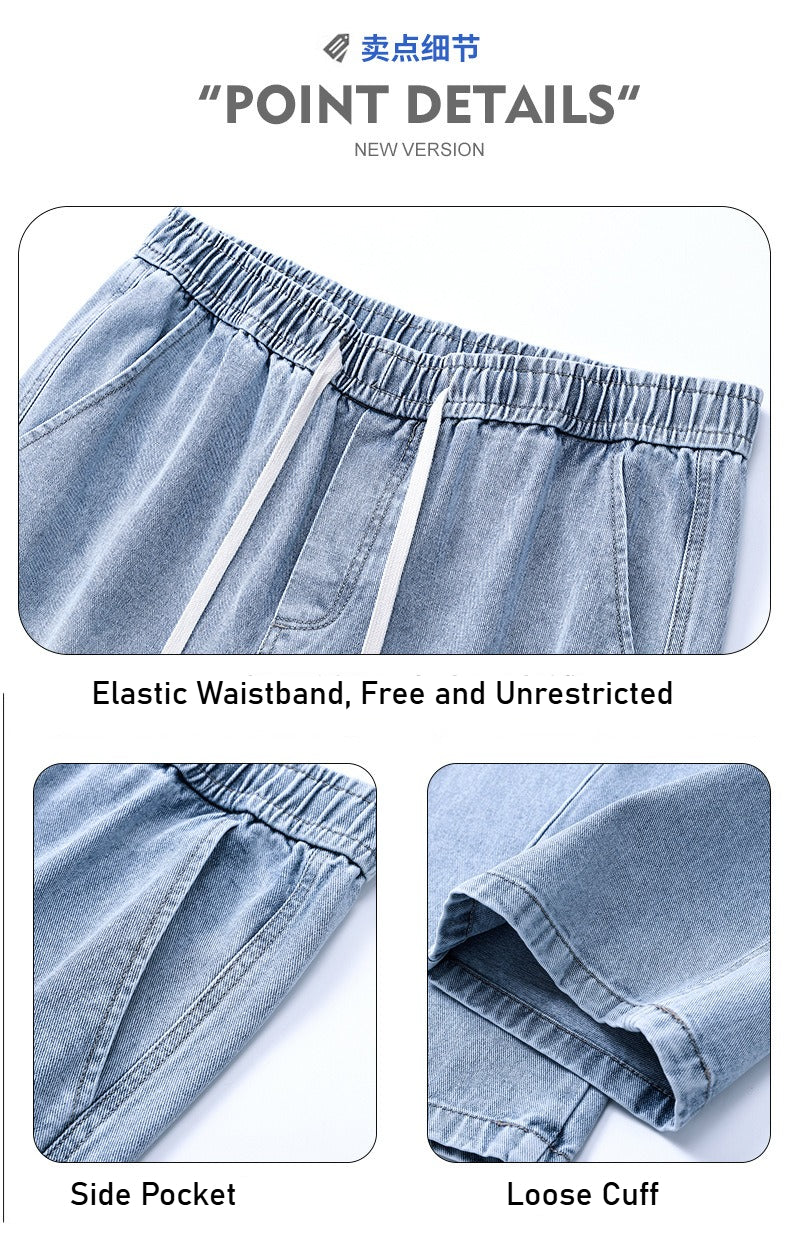 Men's American high street tooling jeans, retro loose straight wide-leg trousers, men's casual retro tooling trousers