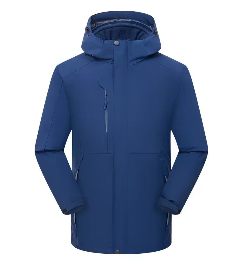 A Must-Have for Winter Outdoor Hiking! Unisex Couple’s 3-in-1 Shell Jacket, Thickened for Warmth, Balancing Casual Style and Trendiness, Youth-oriented Outerwear