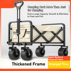 Outdoor camper cart Full metal camp trailer Foldable stall trolley Light travel camping picnic