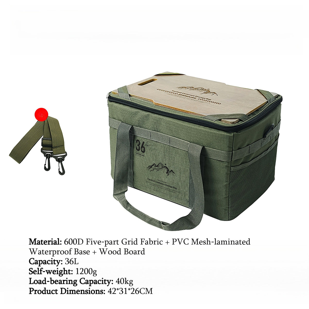 Multi‑Functional Tactical Camping Storage Bag with Table Board, Portable Outdoor Sundries Gear Pouch