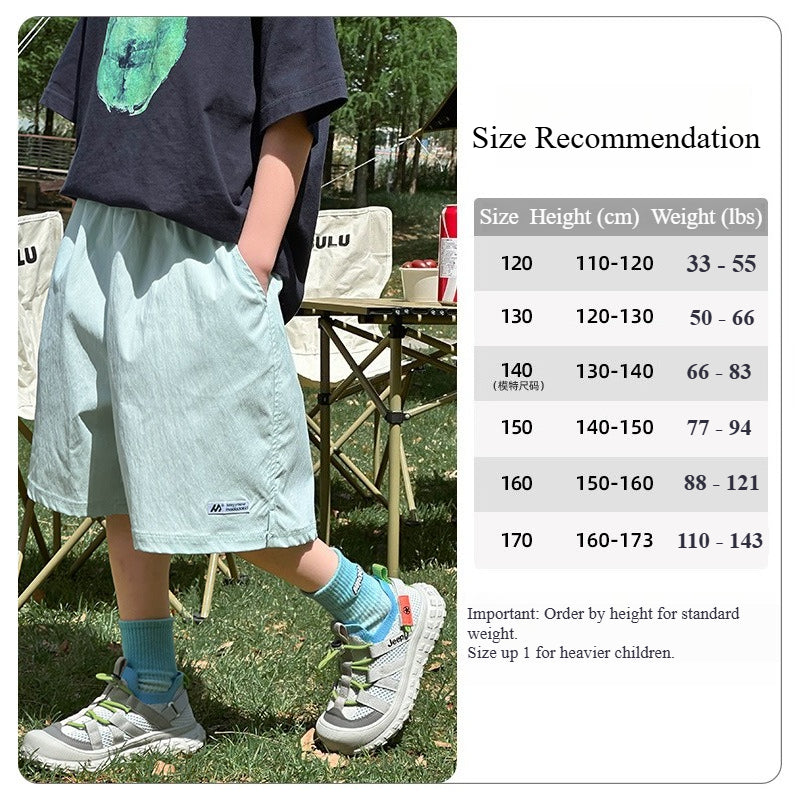 Kids Breathable Sports Shorts 5 Inch Boys Summer Casual Wear
