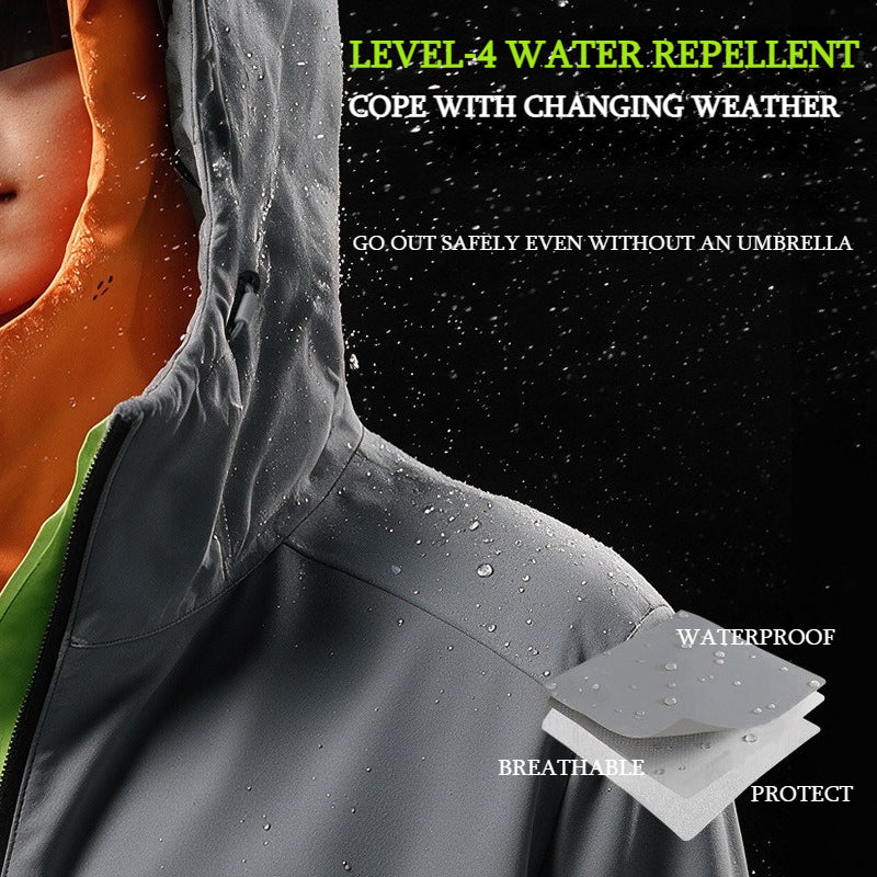 Waterproof Thick Softshell Jacket, Unisex Couples Hooded Outdoor Winter Coat