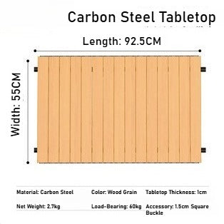 Outdoor camper cart Full metal camp trailer Foldable stall trolley Light travel camping picnic