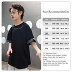 Kids Summer Streetwear Cotton Tee with Letter Print