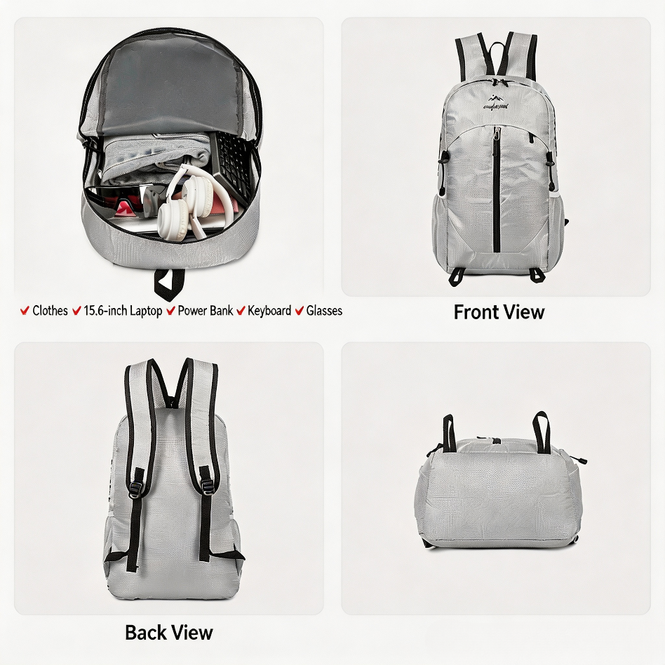 Lightweight Water‑Resistant Large Capacity Backpack for Outdoor Travel, Hiking and Camping