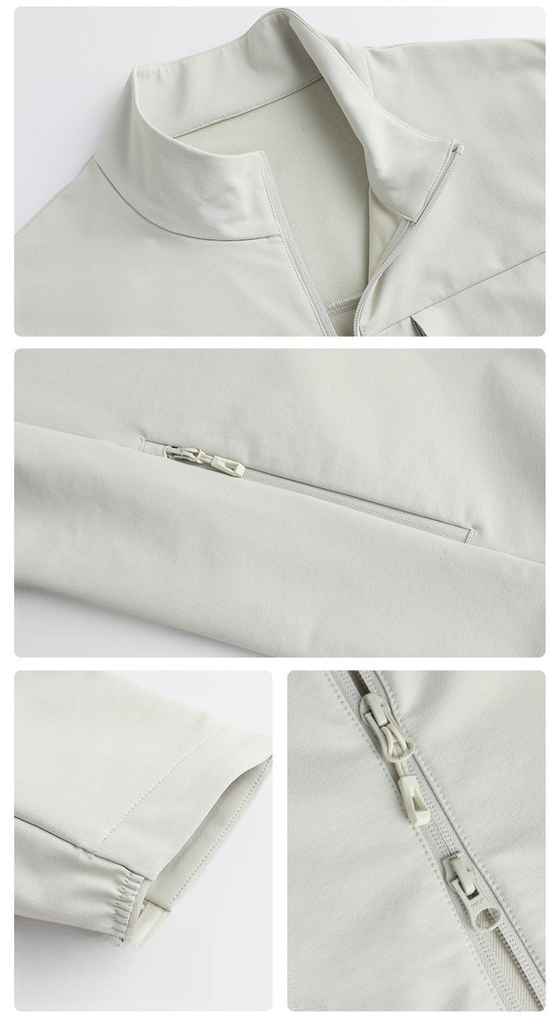 Unisex Stand‑Collar Softshell Jacket Lightweight Outdoor Commuter Outerwear for Men Women