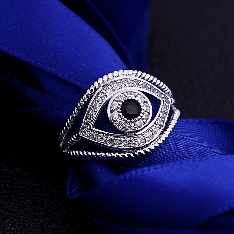 Evil Eye Ring with Micro-pave Zircon Black Diamond Bracelet
