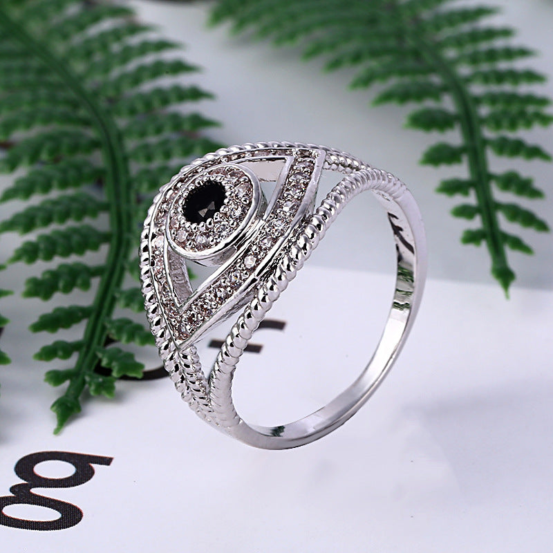 Evil Eye Ring with Micro-pave Zircon Black Diamond Bracelet