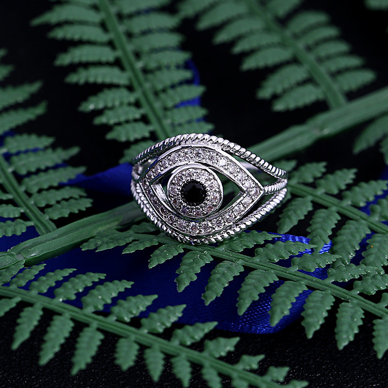 Evil Eye Ring with Micro-pave Zircon Black Diamond Bracelet