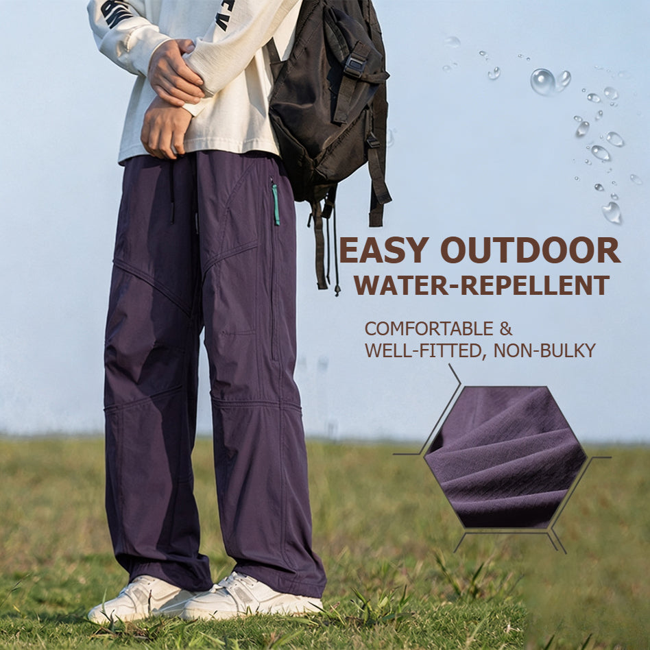 Unisex Techwear Paratrooper Pants, Water‑Repellent Softshell Straight‑Leg Outdoor Hiking Trousers