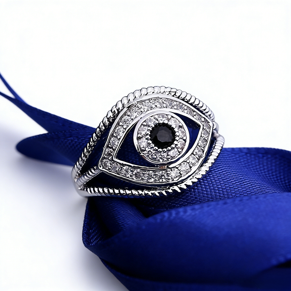 Evil Eye Ring with Micro-pave Zircon Black Diamond Bracelet