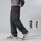 Men's Loose Straight-Leg Casual Pants - High-Elastic, Breathable & Versatile for Autumn
