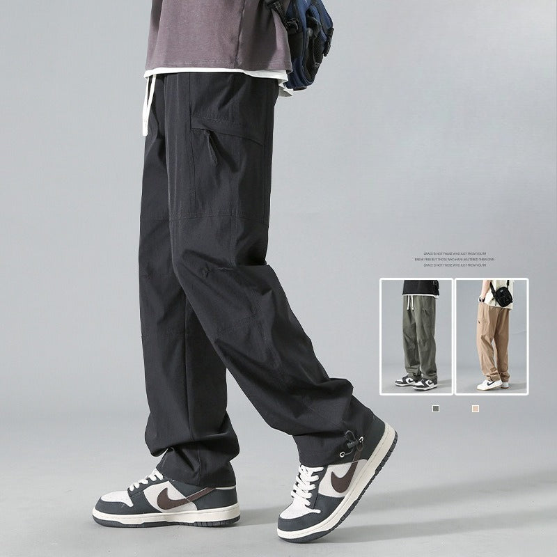 Men's Loose Straight-Leg Casual Pants - High-Elastic, Breathable & Versatile for Autumn