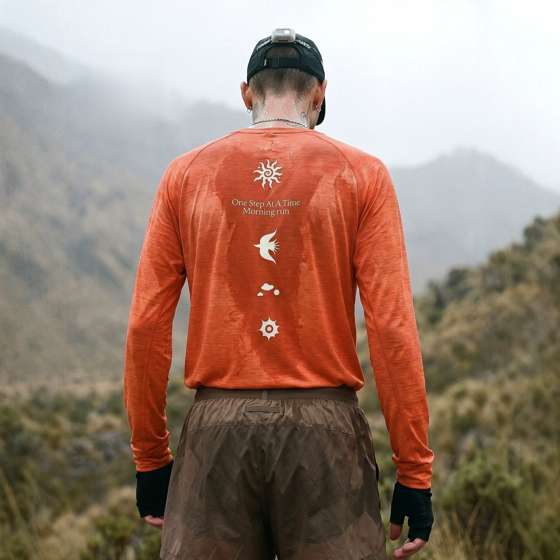 Telestar Sports Quick Dry Graphic Long Sleeve T-Shirt, Outdoor Sports Casual Athletic Top