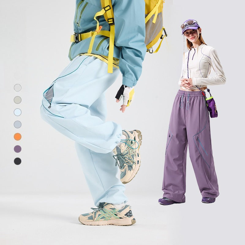 WENHOUU Women's 2-in-1 Detachable Waterproof Hiking Pants, Loose Cargo Trekking Trousers