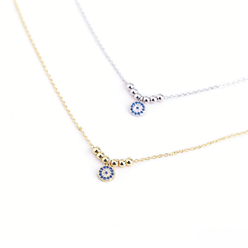 Turkish Evil Eye Silver Anklet