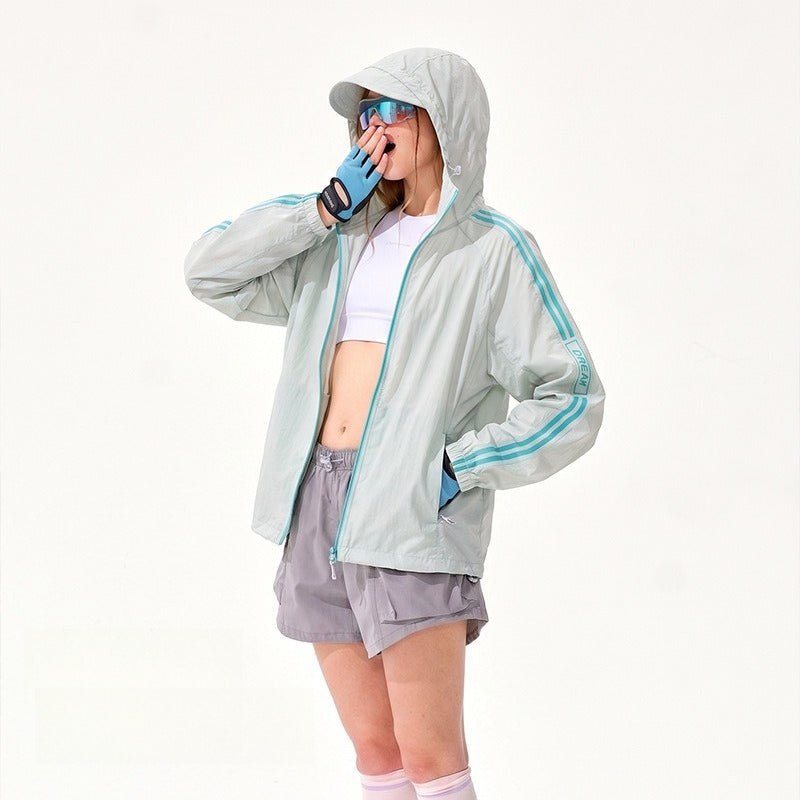 UPF100+ Women Color‑Block Sun Protection Jacket Lightweight Breathable Outdoor Summer Top