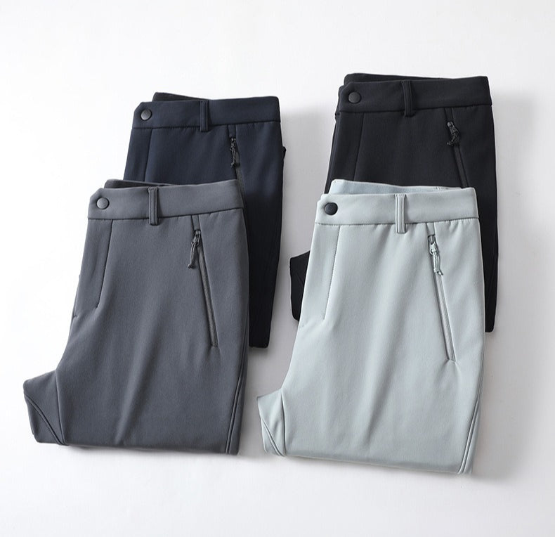 WENHOUU Fleece Lined Softshell Hiking Pants, Water & Wind Resistant for Men & Women