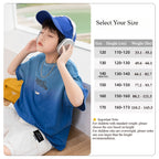 Pure Cotton Gradient Tie-Dye Boys Short Sleeve T-Shirt