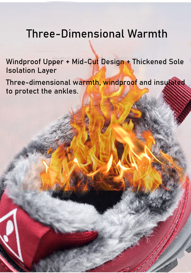 Winter Unisex Men's Snow Boots - Fleece-Lined Thickened Warm Mid-Calf High-Top