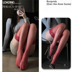 Women's lace stockings, garter sock combination, ultra-thin skin-penetrating/oily anti-hook, multi-color optional