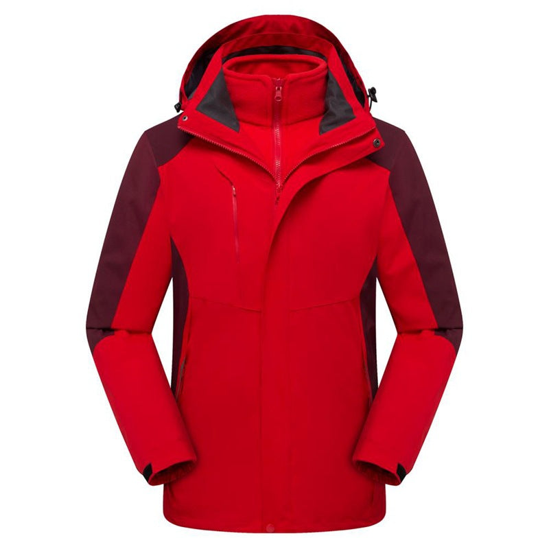 A Must-Have for Winter Outdoor Hiking! Unisex Couple’s 3-in-1 Shell Jacket, Thickened for Warmth, Balancing Casual Style and Trendiness, Youth-oriented Outerwear