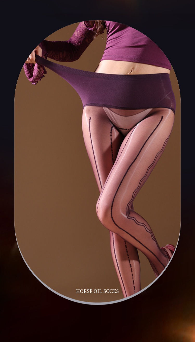 "Electric Wave" Aurora 912-pin lace jacquard sexy woman seamless silky smooth and shiny silk ultra-thin jumpsuit stockings woman