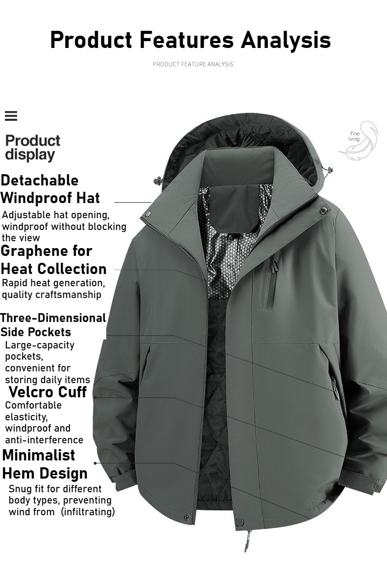 Women's and men's jackets are windproof and waterproof, and padded jackets.