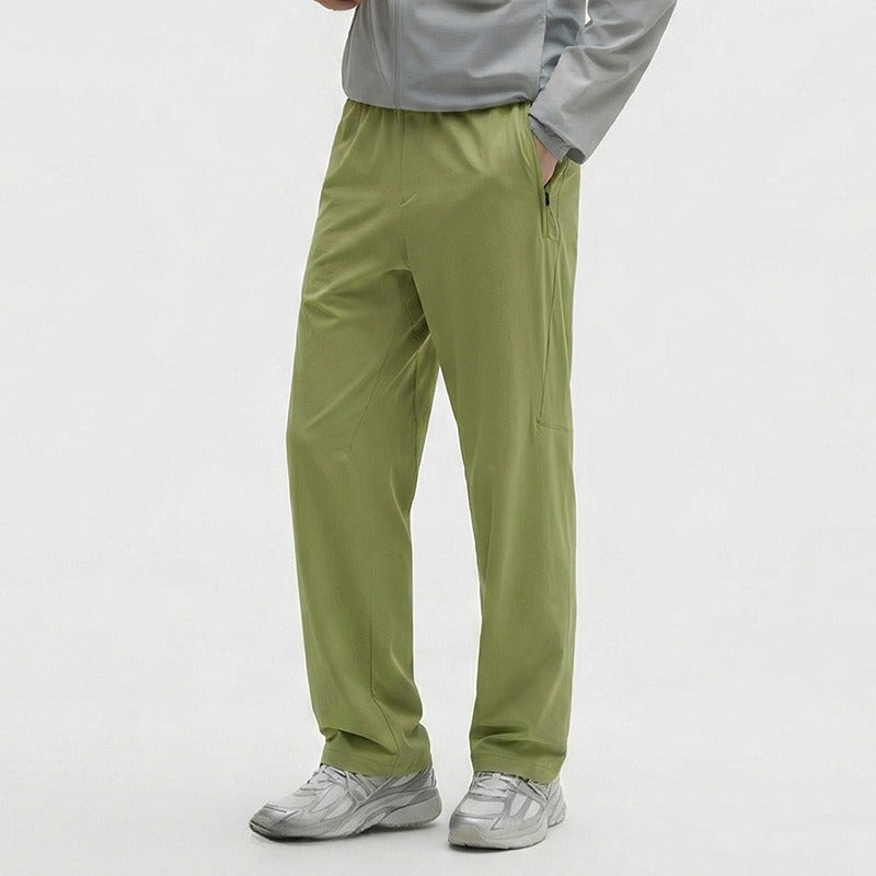 WENHOUU Men's Summer Ice‑Feel Quick Dry Straight‑Leg Casual Sports Pants