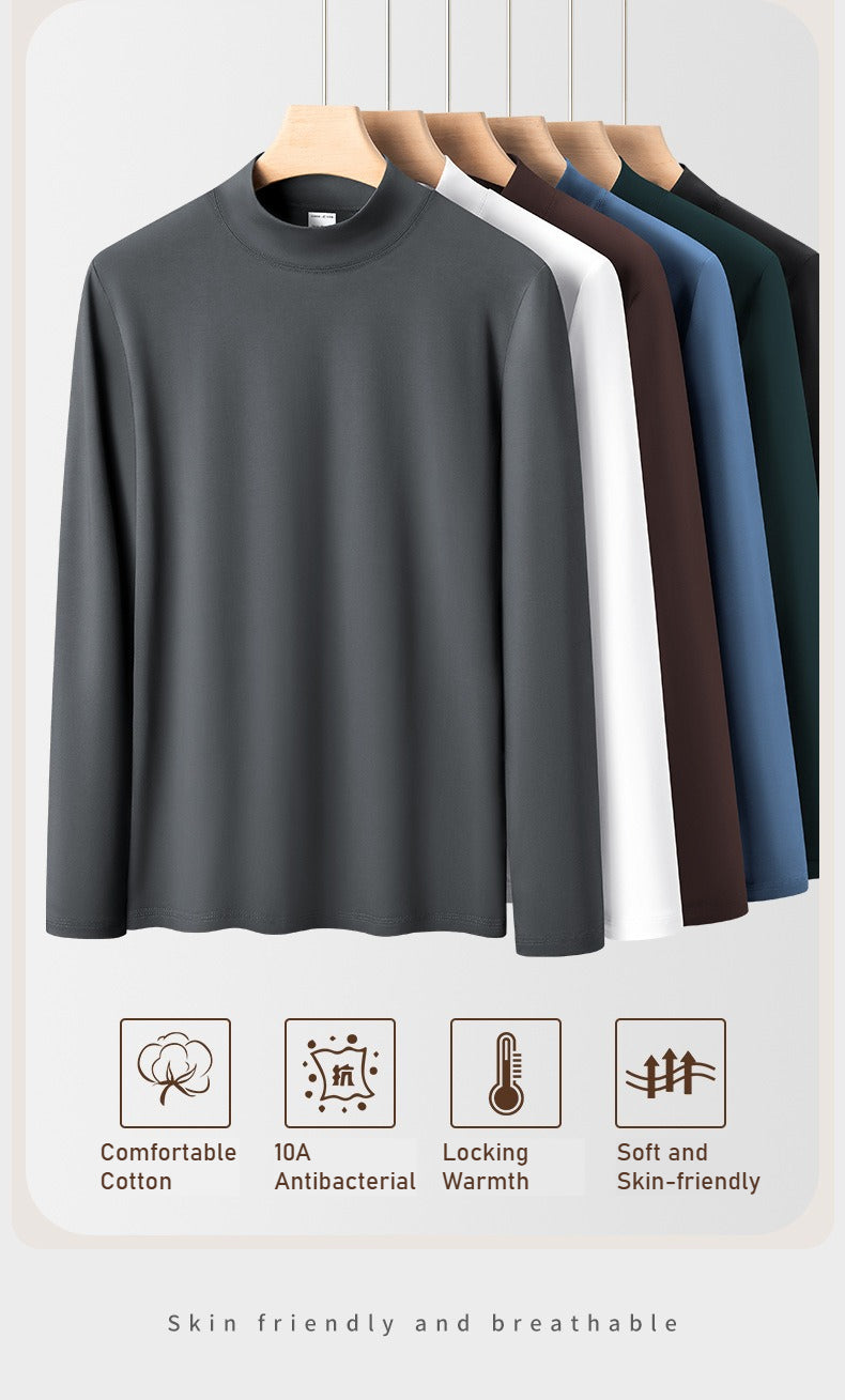 Autumn new 10A grade bacteriostatic Modal cotton long-sleeved T-shirt men's, solid color slim-fitting bottoming shirt, multi-color optional S-4XL