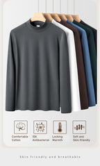 Autumn new 10A grade bacteriostatic Modal cotton long-sleeved T-shirt men's, solid color slim-fitting bottoming shirt, multi-color optional S-4XL