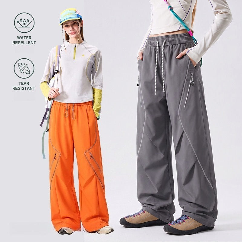 WENHOUU 2‑Piece Detachable Storm Pants Windproof Waterproof Outdoor Hiking Pants for Men Women