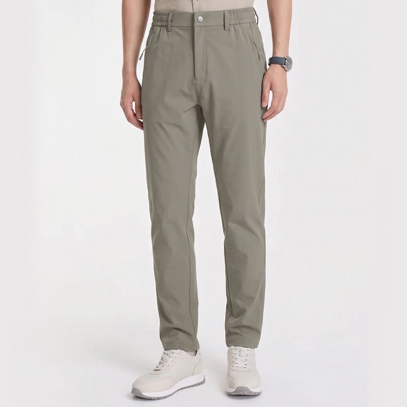 KAILAS Men's Quick‑Dry Sun Protection Outdoor Pants, Elastic Hook‑and‑Bar Waist Zipper Pockets Wear‑Resistant Trousers