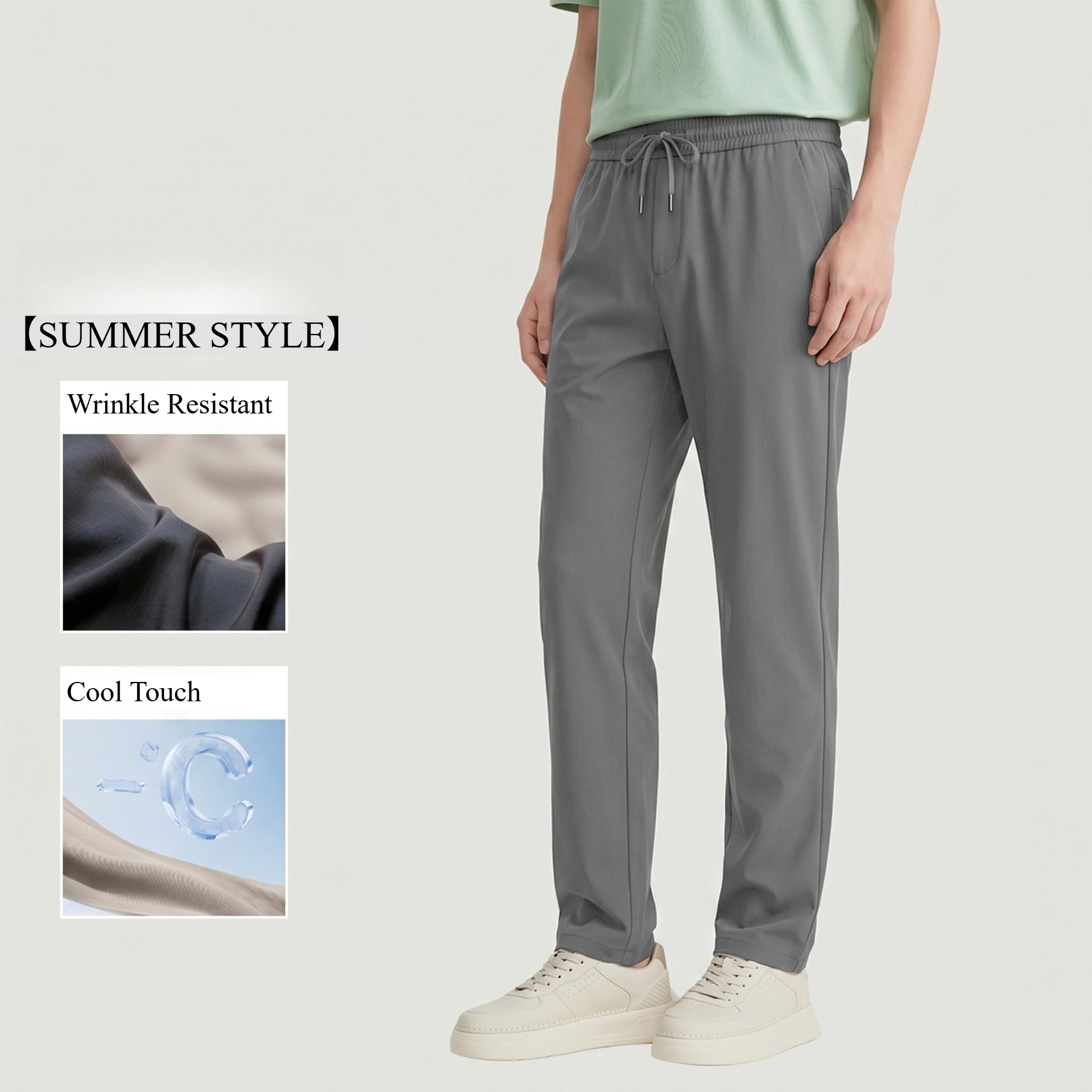 Men's Water Repellent Ice Feel Sun Protection Straight Leg Stretch Pants