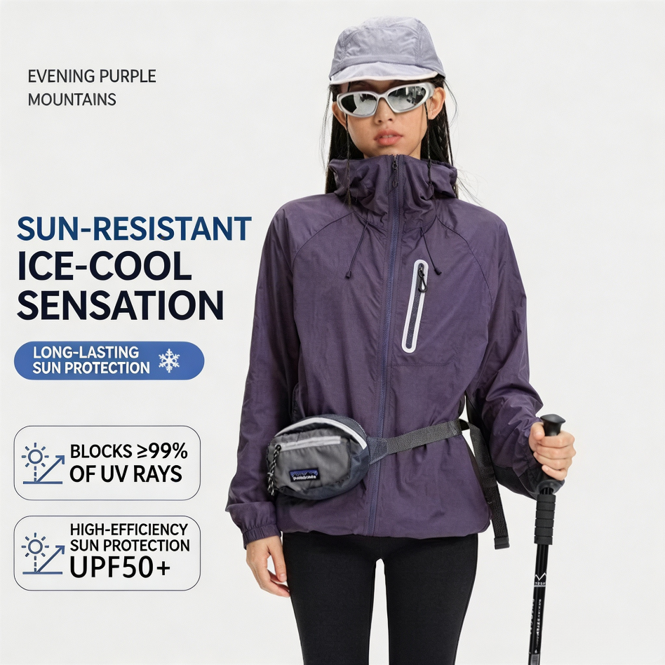 UPF100+ Lightweight Packable Sun Protection Jacket, Cool Breathable Outdoor Skin Coat