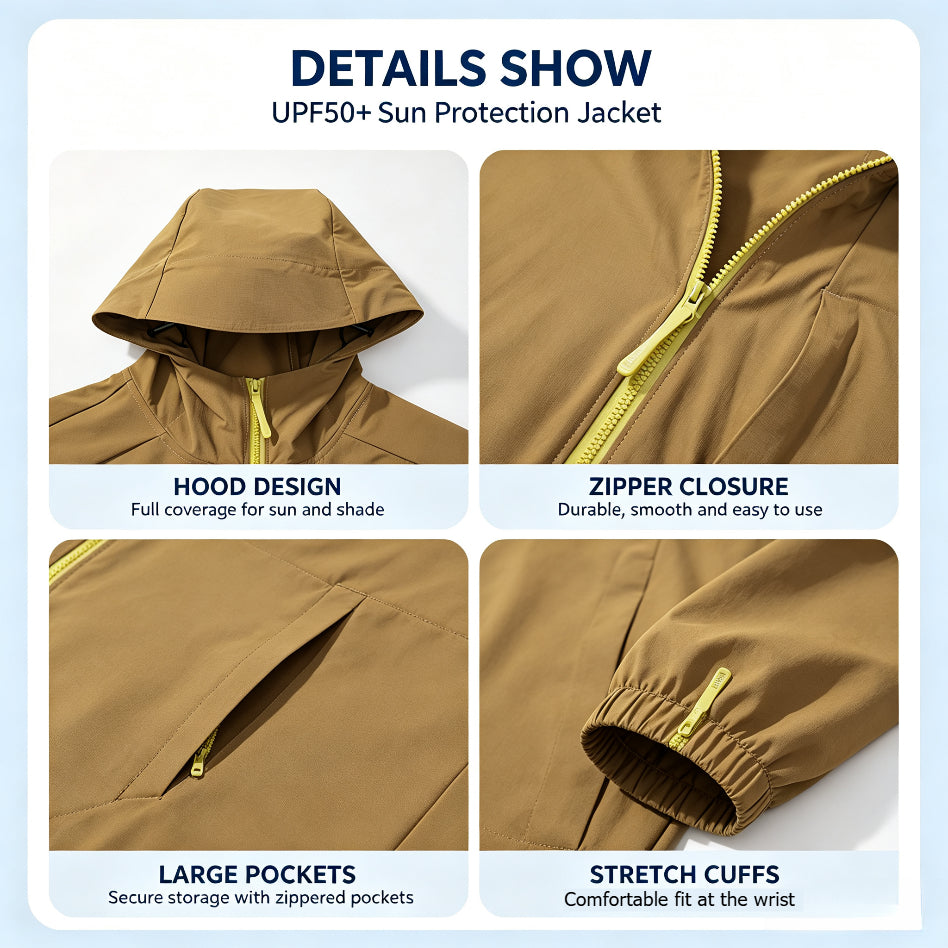Unisex Summer Sun Protection Jacket Lightweight Breathable Outdoor Fishing Sports Coat