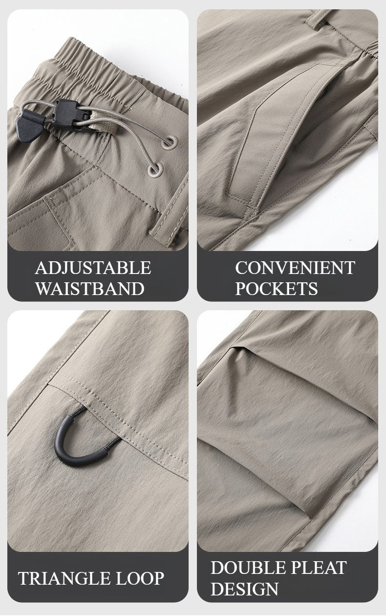 wenhouu Men's Waterproof Adjustable Hiking Stretch Pants