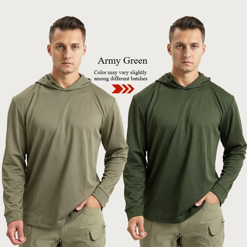 Men Lightweight Camo Long Sleeve Quick Dry Outdoor Sun Protection Tee