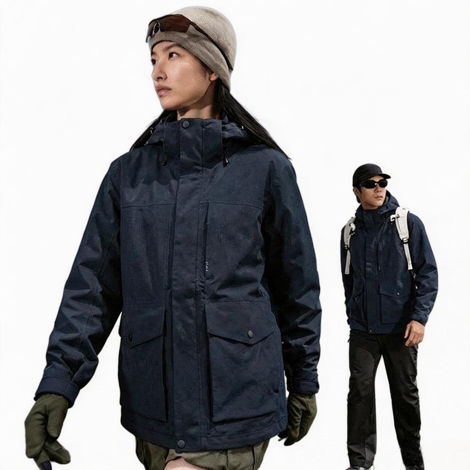 Fully Seam‑Sealed 3‑in‑1 Rain Jacket Unisex Detachable Warm Outdoor Mountaineering Coat