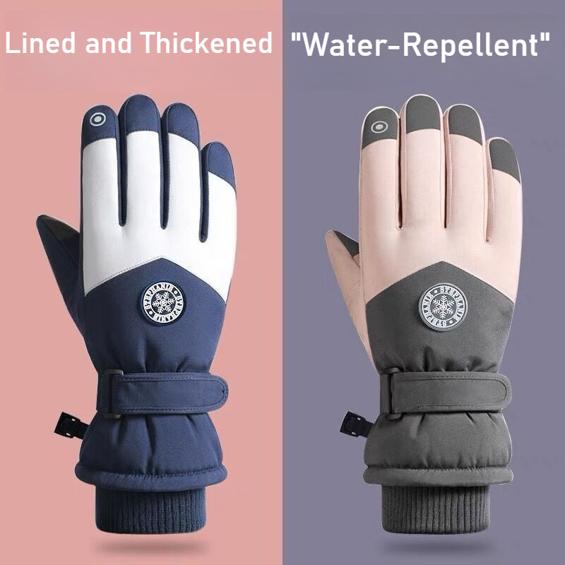 Winter Fleece-Lined Thickened Gloves - Touchscreen Ski Outdoor Cycling Windproof Warm