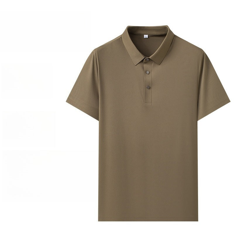 Men’s Summer Seamless Bonded Ice Silk Business Polo Shirt
