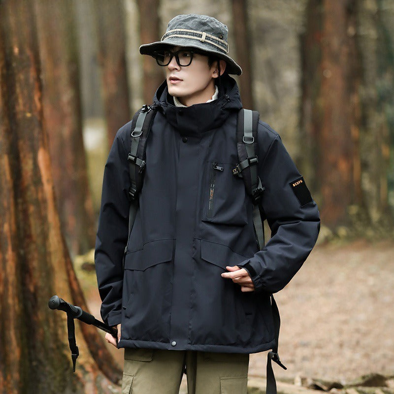 Mountain windproof and waterproof jacket men's and women's large size jacket new outdoor couple mountaineering suit men's single punch jacket