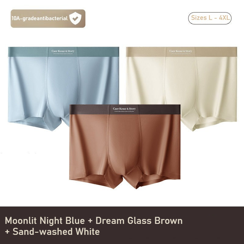 Cool feeling ice silk summer thin men's underwear large size boxer underwear men's