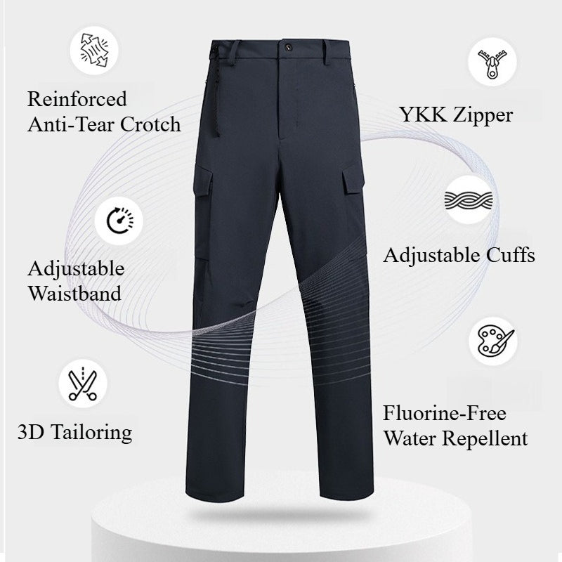 Men & Women Fluorine-Free Softshell Pants, Water Repellent Tactical Hiking Pants