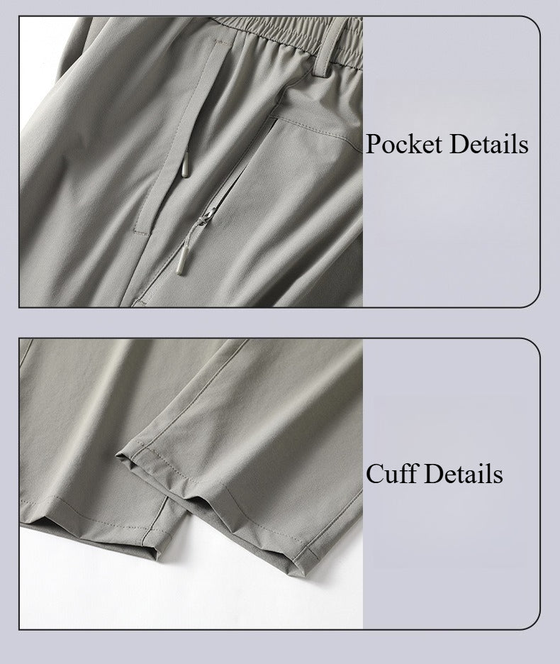 KAILAS Men's Waterproof Hiking Pants Elastic Waist Zipper Pockets Wear Resistant