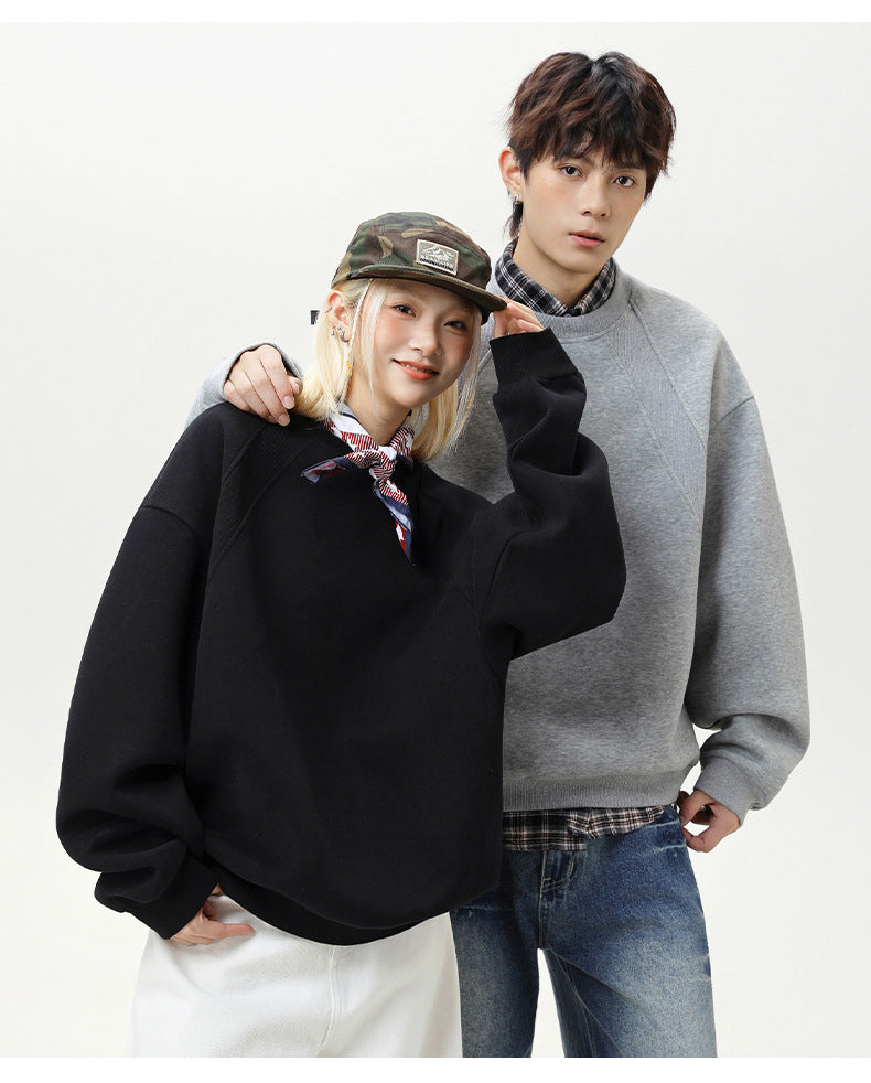 Men's loose crew neck sweater casual autumn new large size sweater