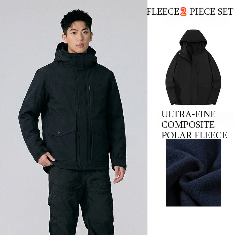 Fully Seam‑Sealed 3‑in‑1 Rain Jacket Unisex Detachable Warm Outdoor Mountaineering Coat