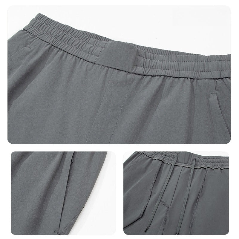 WENHOUU Men's Summer Ice‑Feel Quick Dry Straight‑Leg Casual Sports Pants