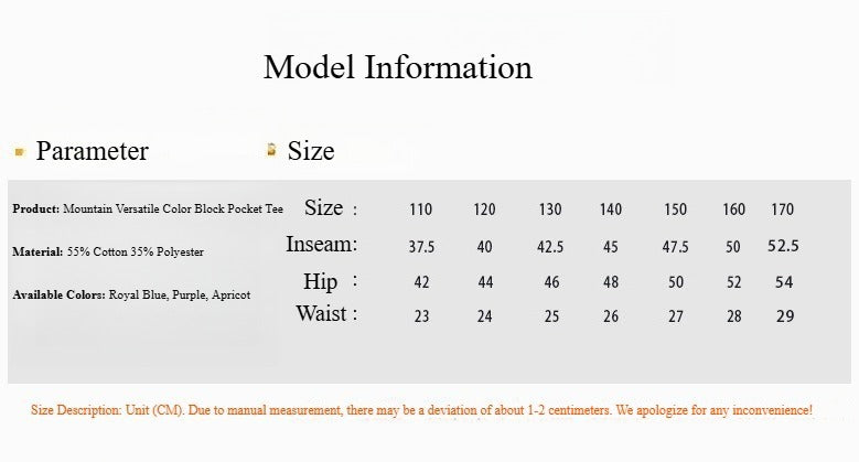 Mountain Style Versatile Color Block Pocket Short Sleeve T-shirt