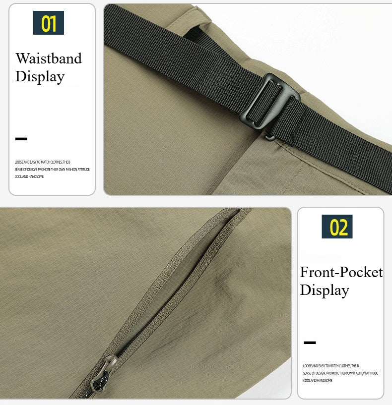 Men's Zip‑Off Cargo Hiking Pants, Waterproof Breathable Stretch Outdoor Trekking Trousers